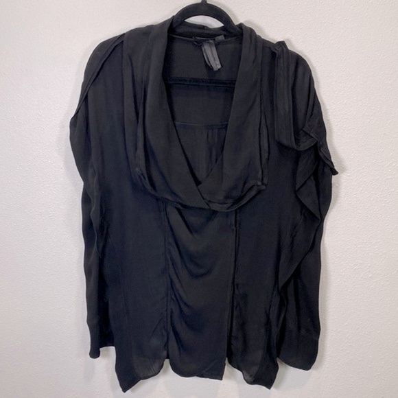 Donna karan black label top‎ ruffled - Picture 1 of 8